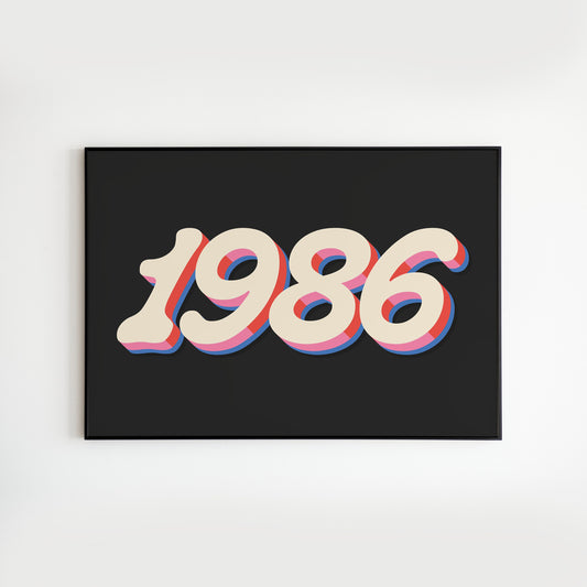 Birth Year - Personalised gift - Lettering Print